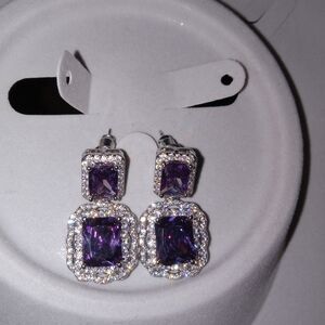 Dazzling Amethyst and Silver Drop Earrings